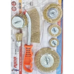 024-RC0040 Pimli Daire Çelik Tel Fırça 7 Parça