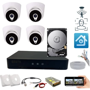4 Iç Kameralı 2 Mp Hareket Algılama Özellikli Güvenlik Kamera Seti 250 GB HDD Dahil - ST24250E