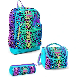 Coral High Kids Renkli Leopar Desenli 3’lü Okul Çanta Seti SET0123769