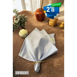 2’li %100 Pamuk Kumaş Peçete Açık Mavi 50x50 Cm Mutfak Bezi Sofra Sunum Servis Peçetesi