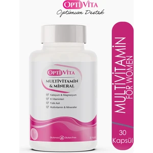 Multivitamin Ve Mineral 30 Kapsül Folik Asit, B Vitaminleri, Kalsiyum Ve Magnezyum Hamile Vitamin