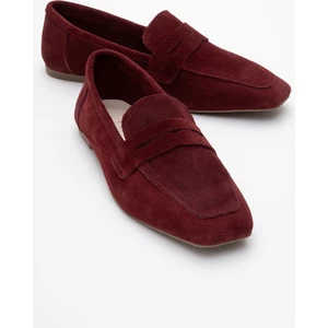 Morne Bordo Süet  Deri Kadın Loafer Ayakkabı