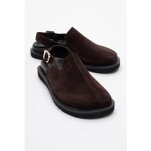 Laby Kahverengi Süet Hakiki Deri Kadın Sandalet