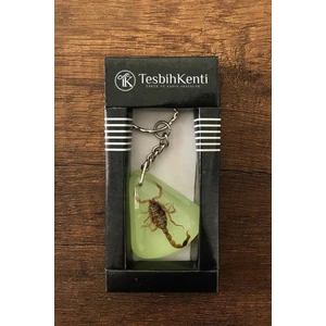 Yeşil Renk Akrep Fosilli Anahtarlık Model 7