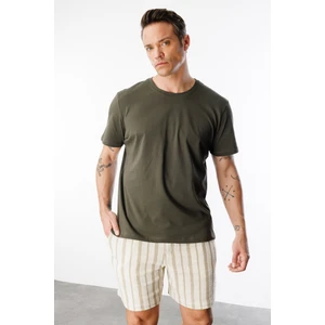 Erkek T-Shirt  Pamuk Regular Fit Standart Kesim Bisiklet Yaka Basic Tişört Basıc-T-Shırt1