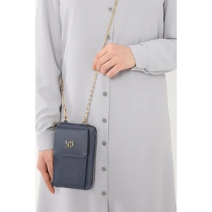 Lacivert Çok İşlevli Telefon Bölmeli Cüzdan