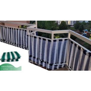 Balkon Demiri için Bağcıklı veya Kuşgözü Kapsül Halkalı Yeşil - Beyaz Korkuluk Brandası