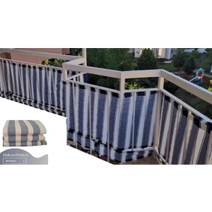 Balkon Demiri için Bağcıklı veya Kuşgözü Kapsül Halkalı Gri - Krem Korkuluk Brandası