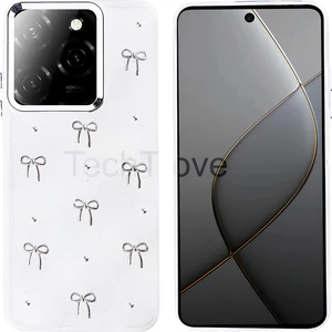 Infinix Hot 40 Kılıf Kabartmalı Desenli Simli Şeffaf A+ Kalite Kapak