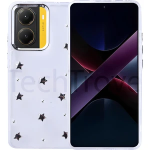 Xiaomi Poco X7 Pro Kılıf Airbag Tasarımlı Simli Şeffaf Zore Kutup Kapak