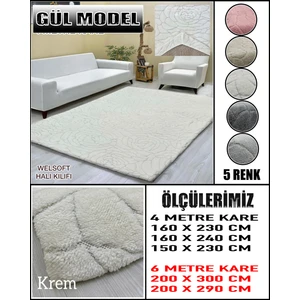 Gül Model Kumaştan Welsoft Lastikli Halı Örtüsü