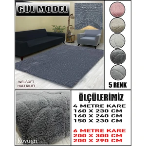 Gül Model Kumaştan Welsoft Lastikli Halı Örtüsü