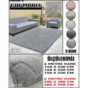 Gül Model Kumaştan Welsoft Lastikli Halı Örtüsü