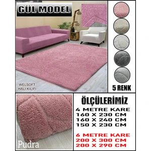 Gül Model Kumaştan Welsoft Lastikli Halı Örtüsü