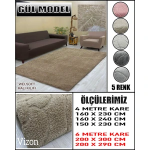 Gül Model Kumaştan Welsoft Lastikli Halı Örtüsü
