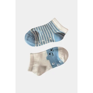 Erkek Bebek Hayvan Desenli 2'li Step Çorap