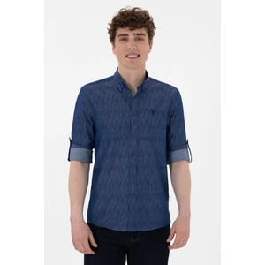 U.s. Polo Assn. Erkek Lacivert Gömlek Desenli 50306393-VR033