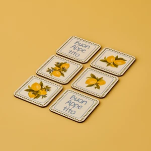 Lemoncello 6'lı Bardak Altlığı (10X10 Cm)