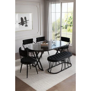 Selenit Mutfak Yemek Masası Takımı- 6 Kişilik Mutfak Masa Sandalye Takımı- Mutfak Masası Takımı