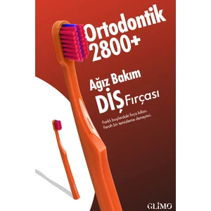 Ortodontik Diş Fırçası 2800 | Fda Onaylı,bpa Içermez,diş Teli Temizliği |0,12 Mm Fırça Kılı,turuncu