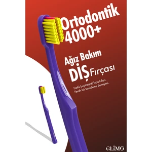Ortodontik Diş Fırçası 4000 | Fda Onaylı,bpa Içermez,diş Teli Temizliği | 0,12 Mm Fırça Kılı, Mor