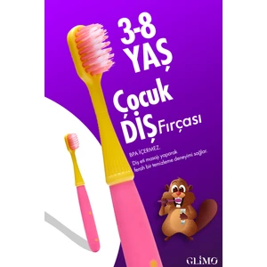 Kids Çocuk Diş Fırçası 3-8 Yaş | Diş Eti Dostu Yumuşak Kıl, Eğlenceli Tasarım |çocuklara Özel,pembe