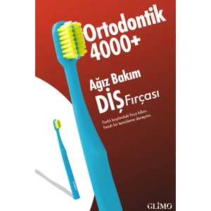 Ortodontik Diş Fırçası 4000 | Fda Onaylı,bpa Içermez,diş Teli Temizliği | 0,12 Mm Fırça Kılı, Mavi
