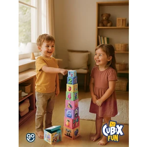 Cubix Fun Istifleme Kutuları Kaba Motor Becerisi Geliştirici Eğitici Denge Kule Oyuncağı