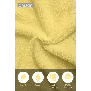 6'lı Sarı Greek El Havlusu - 50x90 Cm, 225 Gr, %100 Pamuk, Spa Ve Otel Havlusu, Günlük Kullanıma Uygun