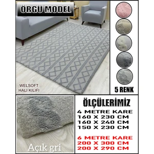 Örgü Model Kumaştan Welsoft Lastikli Halı Örtüsü