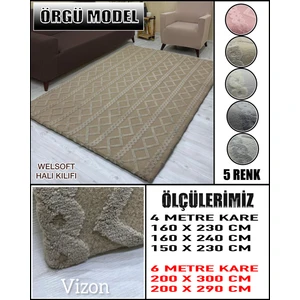 Örgü Model Kumaştan Welsoft Lastikli Halı Örtüsü