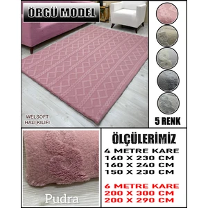 Örgü Model Kumaştan Welsoft Lastikli Halı Örtüsü