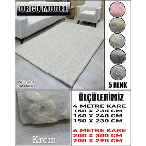 Örgü Model Kumaştan Welsoft Lastikli Halı Örtüsü