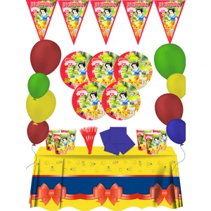 Pamuk Prenses 16 Kişilik Doğum Günü Parti Süsleri Malzemeleri Seti
