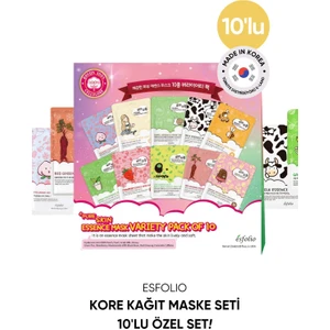 10 Lu Kore Maske Seti Kutu Içinde Esfolio Pure Skin Korean Mask Variety Pack