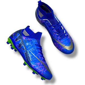 Çoraplı Krampon Saks Mavi Lacivert Desenli