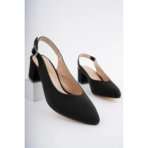 W0711 Garantili Kadın Arkası Açık Klasik Günlük Tarz Şık ve Rahat Topuklu Ayakkabı