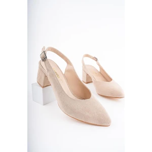 W0711 Garantili Kadın Arkası Açık Klasik Günlük Tarz Şık ve Rahat Topuklu Ayakkabı