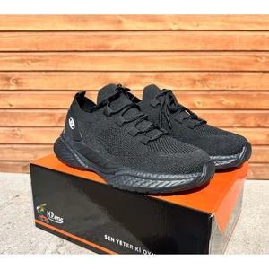 Yazlık Ortopedik Taban Örgü Model Bağcıklı Günlük Sneaker - Siyah - 36
