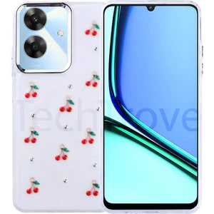 Realme Note 60 Kılıf Airbag Tasarımlı Simli Şeffaf Zore Kutup Kapak