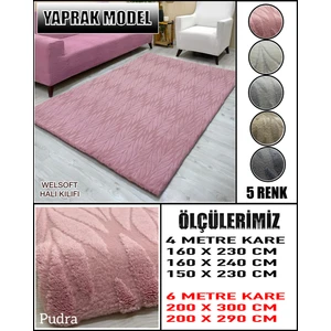 Yaprak Model Kumaştan Welsoft Lastikli Halı Örtüsü