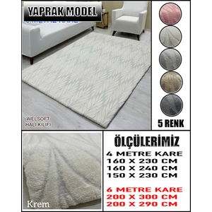 Yaprak Model Kumaştan Welsoft Lastikli Halı Örtüsü