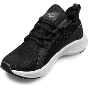 Yazlık Ortopedik Taban Örgü Model Bağcıklı Günlük Sneaker - Siyah-Beyaz - 38