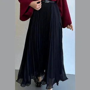 Pliseli Şifon Etek -Etek Ucu Misinalı