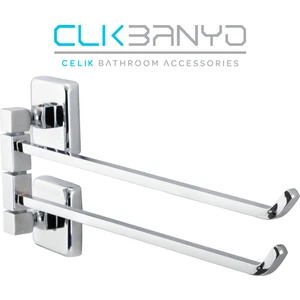 Çelik Banyo Kumru  2'li Döner Havluluk