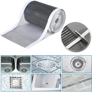 Mutfak Banyo Duş Giderleri Için Arkası Yapışkanlı Fileli Fiber Tel Süzgeç Kullan-At 12X100 cm