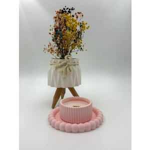 Japon Kiraz Çiçeği Kokulu Mum, Özel Tepsili Soya Wax Doğal Dekoratif Mum