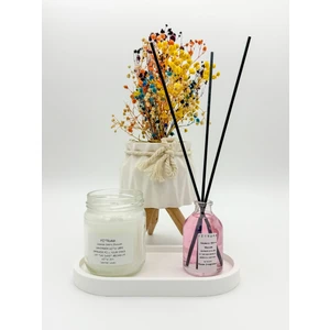 Japon Kiraz Çiçeği Kokulu Dekoratif Mum ve Oda Kokusu Seti – Şıklık, Ferahlık ve Huzur Bir Arada