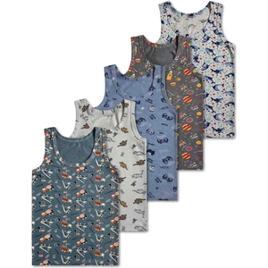 %95 Pamuklu Erkek Çocuk Atlet Fanila Iç Çamaşır 5li Set