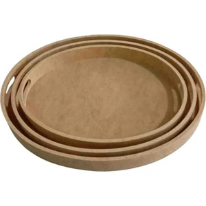 Mdf 3'lü Oval Tepsi Seti